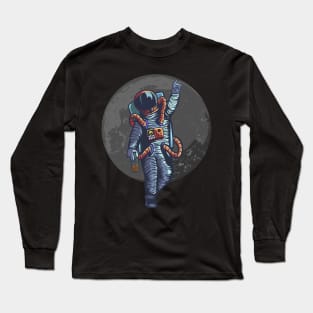 Drunk Astronaut Moon Drinking Alcohol Space Long Sleeve T-Shirt